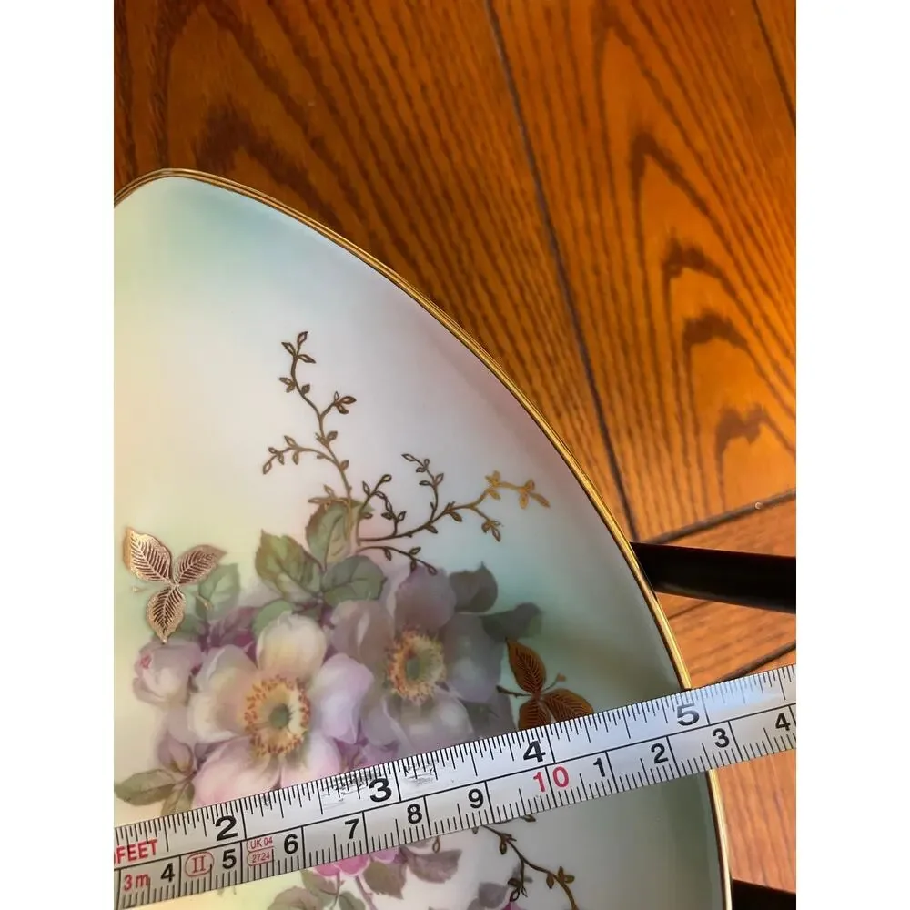 Vintage Schumann Arzberg Bavaria 10” Floral Serving Bowl Gold Trim Germany